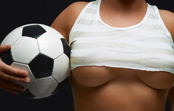Boobs, football, ball, busty