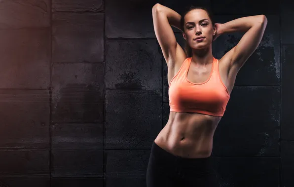 Картинка girl, belly, athlete, tank top, sportswear