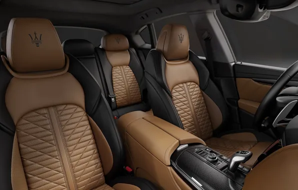 Maserati, Цвет, Кресло, Салон, Кожа, Коричневый
