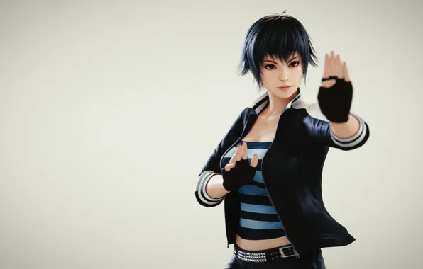 Девушка, рендеринг, рука, перчатка, стойка, Street fighter, Pai Chan, Virtua Fighter