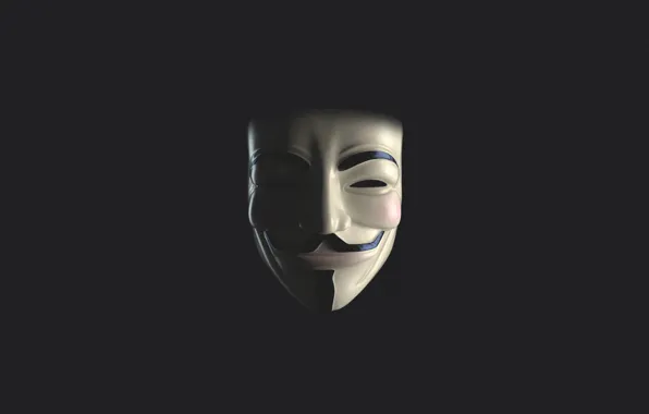 Картинка Минимализм, Фон, Маска, Vendetta, Арт, Art, Anonymous, Guy Fawkes