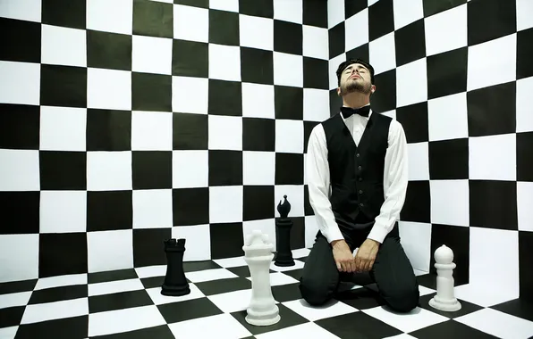 Ситуация, шахматы, мужчина, безумие