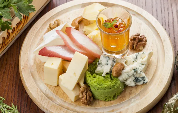Сыр, мед, орехи, ассорти