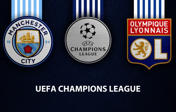 Wallpaper, sport, logo, football, Manchester City, UEFA Champions League, Olympique Lyonnais, Manchester City vs Olympique …
