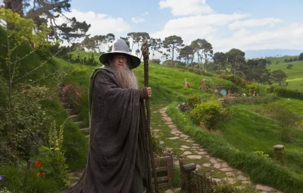 Дед, колдун, Gandalf, Ian McKellen, Иэн МакКеллен, The Hobbit: An Unexpected Journey, Хоббит: Нежданное путешествие