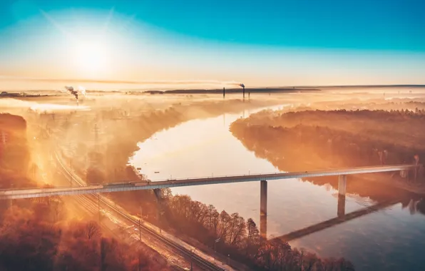 Мост, утро, Lietuva, Kaunas