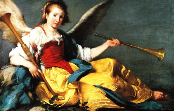 Картинка Бернардо Строцци, картина, Аллегория Славы, Bernardo Strozzi