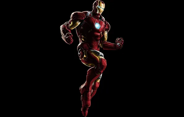 Картинка metal, red, armor, Iron Man, pose, suit, uniform