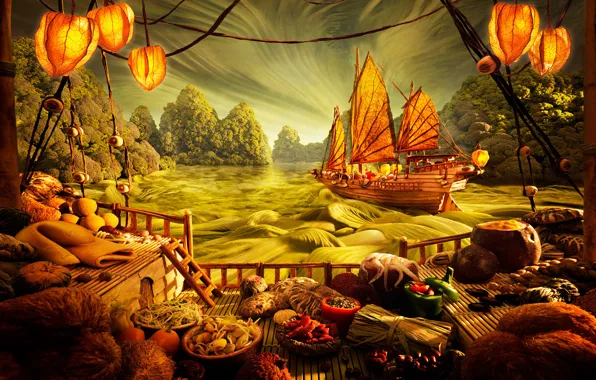 Картинка фантазия, япония, еда, кухня