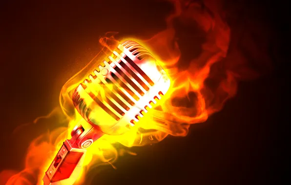 Огонь, пламя, микрофон