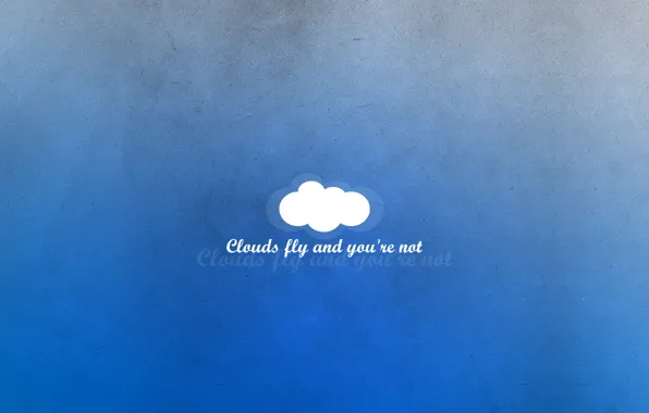 Голубой, надпись, мысли, минимализм, облако
