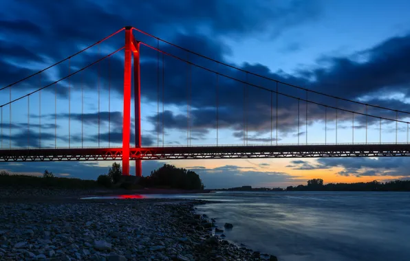 Картинка мост, река, Германия, Germany, река Рейн, Северный Рейн-Вестфалия, North Rhine-Westphalia, Эммерихский мост