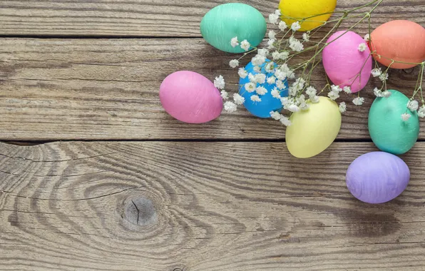 Цветы, весна, Пасха, wood, flowers, spring, Easter, eggs