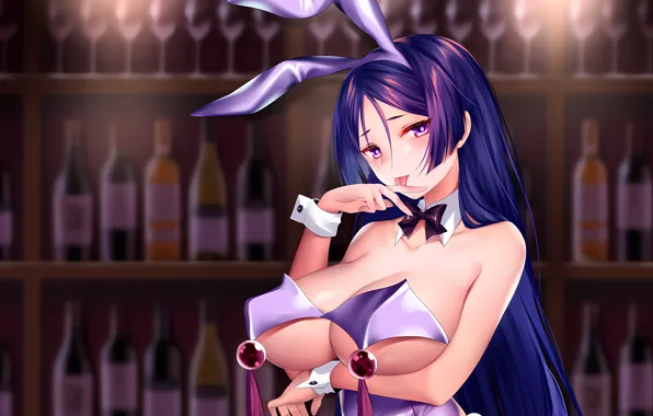 Girl, sexy, cleavage, long hair, boobs, anime, beautiful, pretty