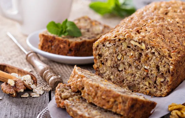 Картинка еда, пирог, орехи, выпечка, сладкое