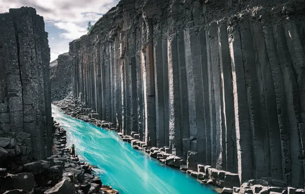 Горы, природа, река, Iceland, East, Norður-Hérað