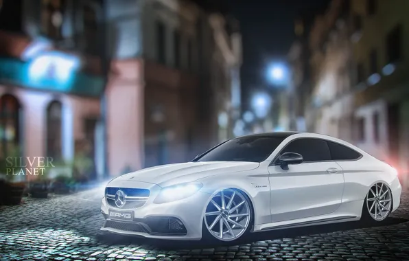 Авто, Белый, Машина, Mercedes, Фары, Car, Автомобиль, Art