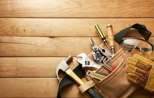Картинка wooden floor, Hand tools, safety glasses
