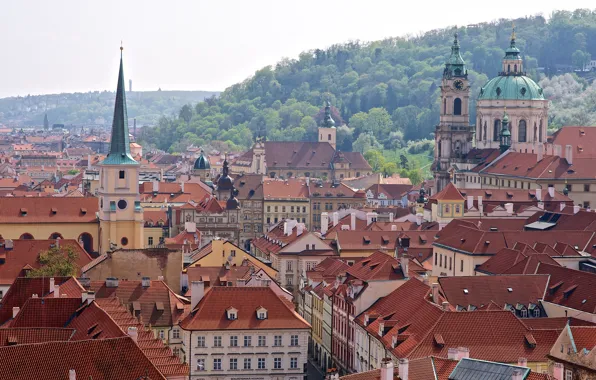 Картинка здания, крыши, Прага, Чехия, панорама, Prague, Czech Republic
