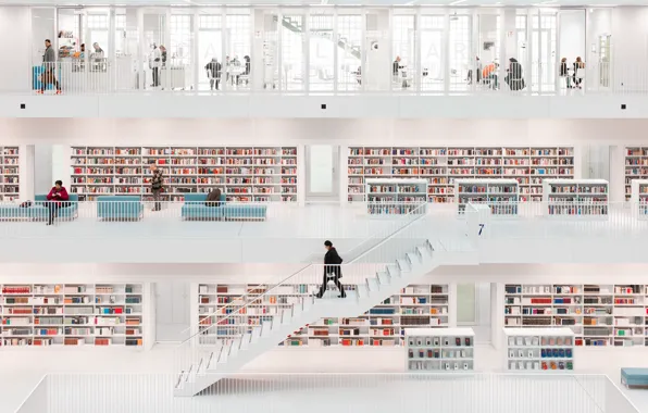 City, germany, library, stuttgart