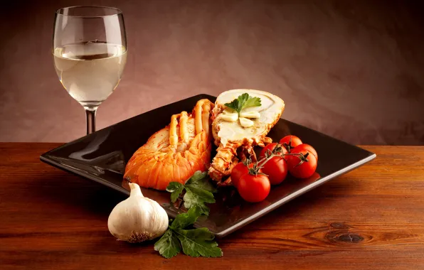 Вино, помидоры, wine, креветки, tomatoes, сервировка, shrimp, stemware