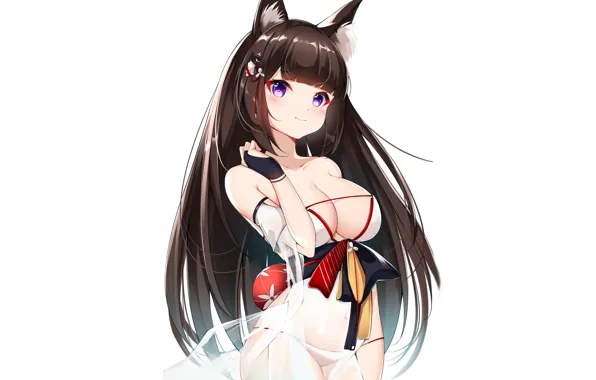 Girl, sexy, cleavage, long hair, boobs, anime, beautiful, pretty