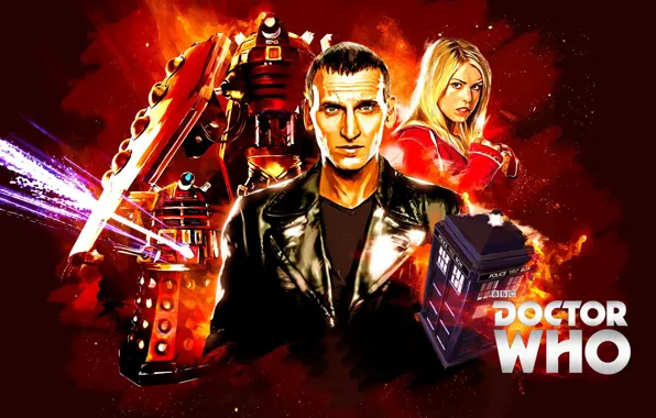 Картинка взгляд, девушка, актриса, актер, мужчина, будка, Doctor Who, Доктор Кто