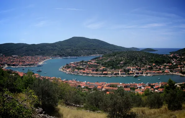 Море, Хорватия, Адриатика, Korčula, Vela Luka, остров Корчула, город Вела Лука