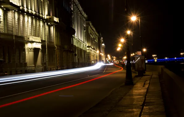 Ночь, город, обои, выдержка, красиво, Санкт-Петербург, Эрмитаж, City