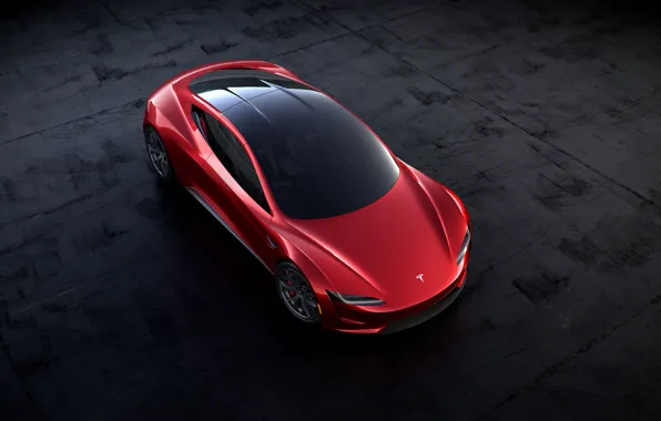 Roadster, вид сверху, Tesla, 2020