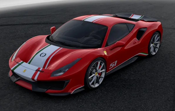 Асфальт, фон, Ferrari, 2019, 488 Pista Piloti Ferrari