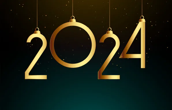 Цифры, Новый год, дата, композиция, 2024, Новый 2024 год