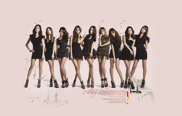 Фон, девушки, группа, азиатки, Санни, стоят, Tiffany, Girls Generation