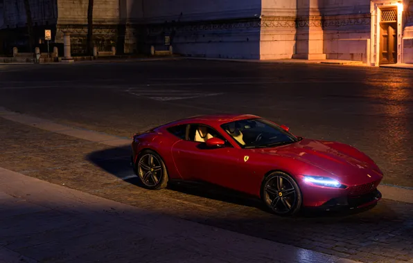 Фары, Ferrari, суперкар, Roma, 2020