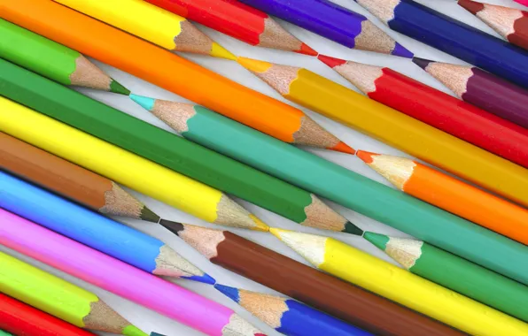 Макро, цвет, карандаши