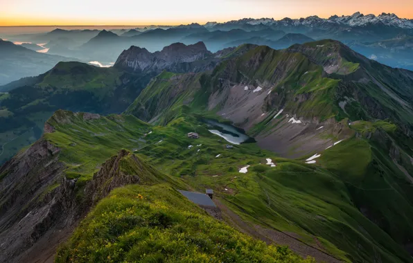 Горы, Швейцария, горизонт, Альпы