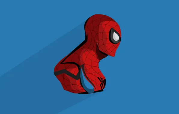 Синий, красный, фон, арт, костюм, комикс, MARVEL, Spider Man