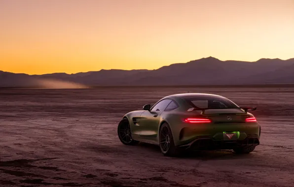 Зеленый, стиль, вечер, Mercedes GTR