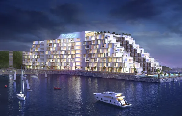 Берег, сооружение, яхты, водоём, The Cruise