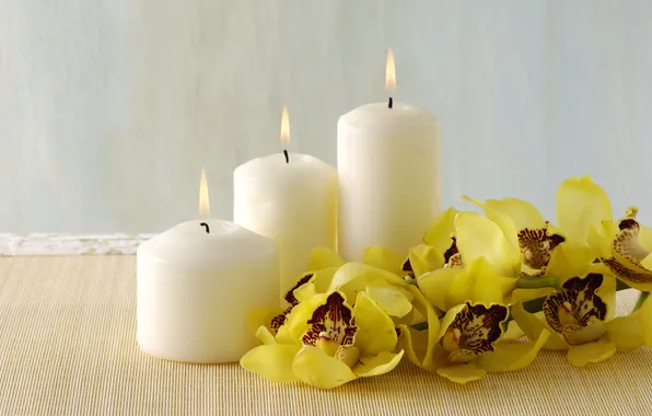 Свечи, бамбук, орхидеи, Спа