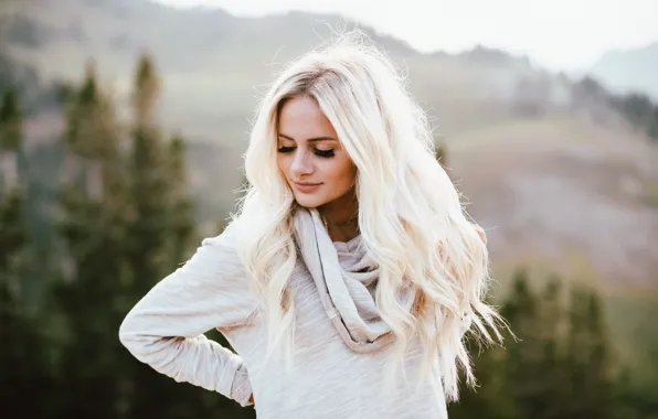 Картинка девушка, лицо, фон, волосы, блондинка, милашка