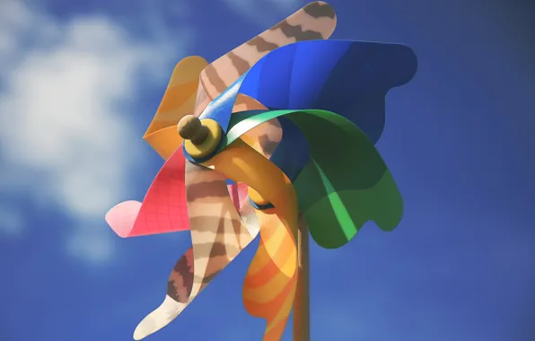 Toy, sky, sunny, pinwheel