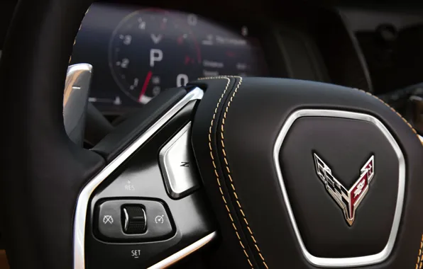 Corvette, Chevrolet, Спидометр, Руль, Тахометр, Stingray, 2020, Chevrolet Corvette ( C8 ) Stingray