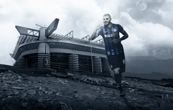 Wallpaper, sport, stadium, football, San Siro, player, Inter Milan, Mauro Icardi