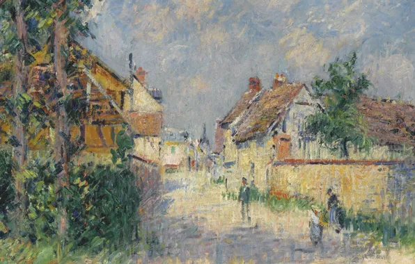 Дома, картина, городской пейзаж, Гюстав Луазо, Gustave Loiseau, Улица в Ле-Водрёй