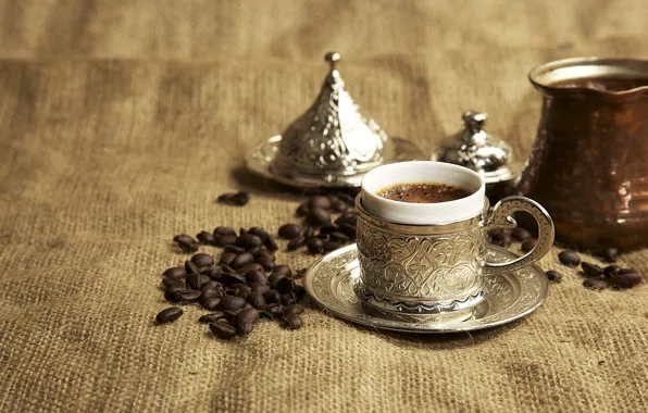 Кофе, посуда, напиток, турецкий кофе