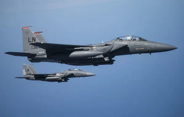 ВВС США, американский двухместный истребитель-бомбардировщик, McDonnell Douglas F-15E Strike Eagle