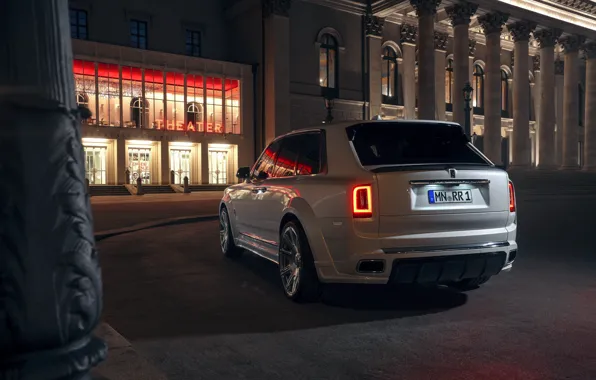 Rolls-Royce, White, Rear, Spofec, Cullinan