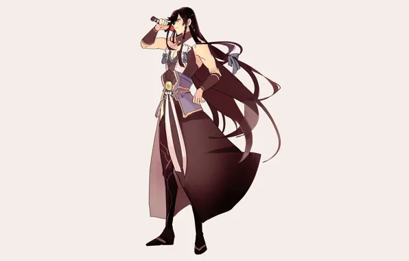 Меч, косички, парень, длинные волосы, Touken Ranbu, Танец Мечей, Izumi no Kami Kanesada