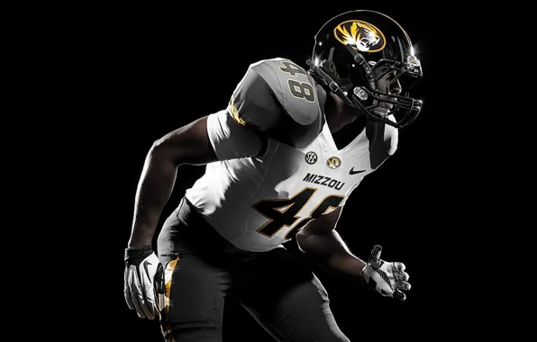 Номер, шлем, униформа, Nike, NCAA, Missouri Tigers, college football